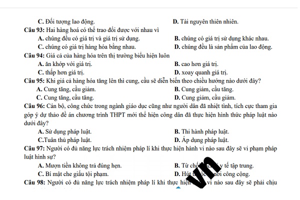 Bộ đề thi dự đoán môn Trang chủ Bet88.com uy tín Nhận code 88k công dân chuẩn theo cấu trúc của Bộ GD&ĐT (có hướng dẫn giải)