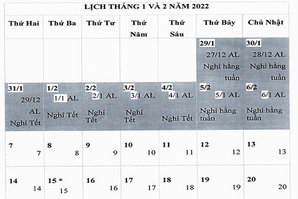 Đề xuất nghỉ Tết Nguyên đán Nhâm Dần 9 ngày