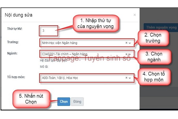Điều chỉnh nguyện vọng, có được thay đổi toàn bộ nguyện vọng đã đăng ký trước đó?