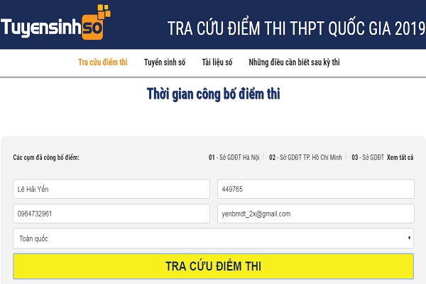 Hướng dẫn cách tra cứu điểm thi THPT quốc gia 2019 nhanh gọn, chính xác nhất