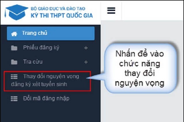 Hướng dẫn chi tiết cách điều chỉnh nguyện vọng trực tuyến năm 2019