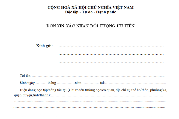 Mẫu giấy và hồ sơ xác nhận đối tượng ưu tiên Bet888com game nổ hũ uy tín Nhà Cái Bet88 Com Đăng Ký Nhận 88k