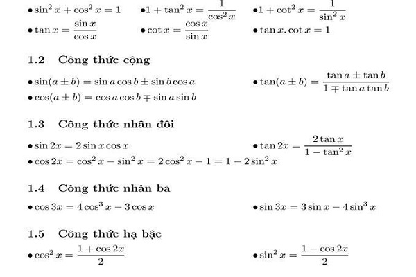 Toàn bộ công thức đại số – giải tích môn Toán ôn thi Bet88 2026 nổ hũ và xổ số THPT 2021