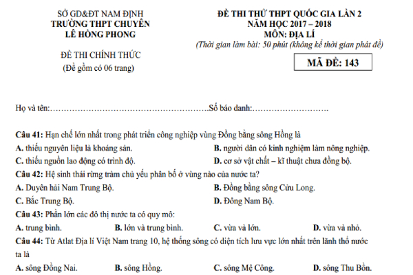 Tổng hợp đề thi Sử, Địa, GDCD của nhiều trường THPT năm 2019
