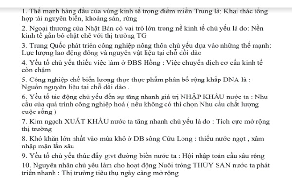 Từ khóa chống liệt môn Địa lý thi THPT quốc gia 2024