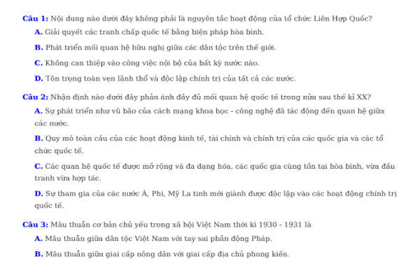 Tuyển tập đề thi thử Lịch sử THPT quốc gia 2019 chuẩn cấu trúc của Bộ (có đáp án)