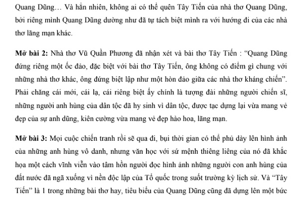 Tuyển tập mở bài hay các tác phẩm văn học lớp 11+12 lấy lòng người chấm thi